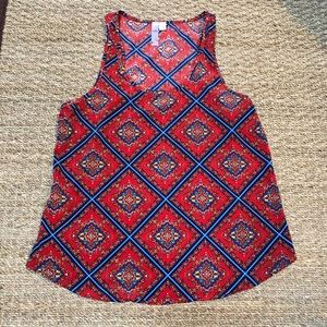 Bohemian tank top red and blue